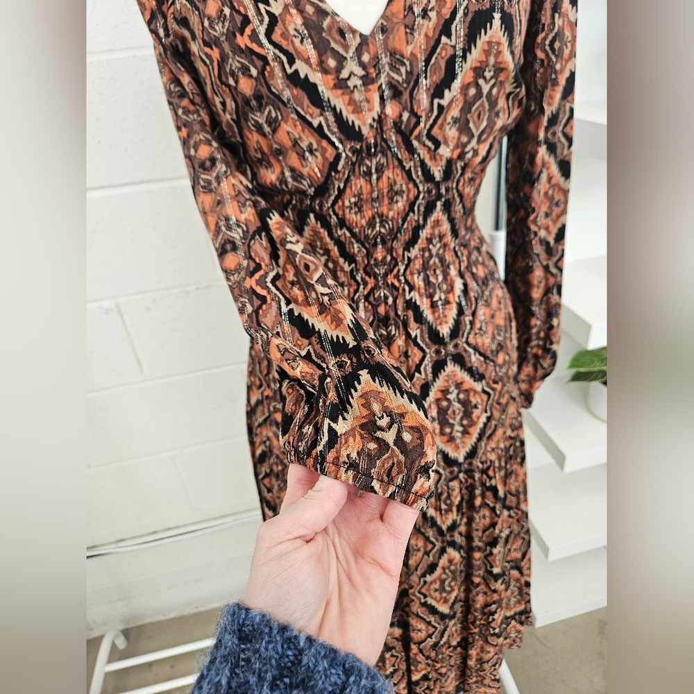 Ikat Dress With Metallic Thread - Picture 7 of 16